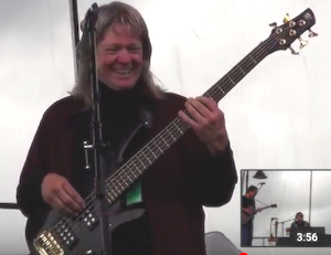 Jimmy Culler playing bass at Oak Harbor Music Festival